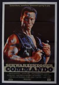 Commando Movie Poster Original One Sheet Arnold Schwarzenegger