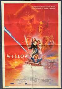 Willow Poster Original One Sheet 1988 Val Kilmer George Lucas