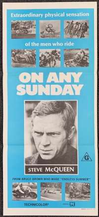 On Any Sunday Poster Original Daybill Style B 1971 Steve McQueen Bruce Brown