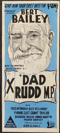 Dad Rudd MP Movie Poster Original Daybill Bert Bailey Fred McDonald