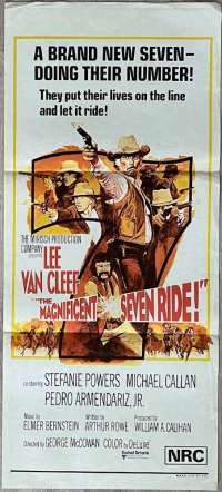 The Magnificent Seven Ride Movie Poster Original Daybill 1972 Lee Van Cleef
