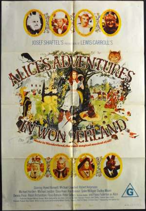 Alice&#039;s Adventures In Wonderland 1972 One Sheet Movie poster Fiona Fullerton, Dudley Moore