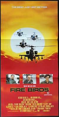 Fire Birds Poster Daybill Original 1990 Nicolas Cage Tommy Lee Jones