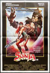 Red Sonja Movie Poster Original One Sheet 1985 Arnold Schwarzenegger