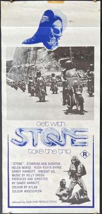 Stone Poster Daybill Original First Release Rare 1974 Sandy Harbutt