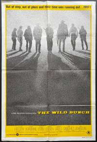 The Wild Bunch Poster One Sheet Original 1970's RI Rare Yellow Art