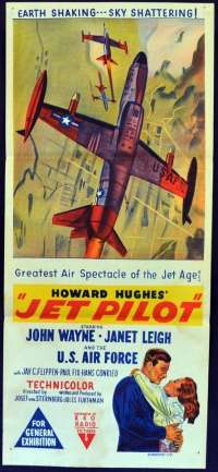 Jet Pilot Poster Original Daybill RKO 1957 John Wayne Janet Leigh