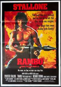 Rambo First Blood Part 2 Poster Original One Sheet 1985 Sylvester Stallone