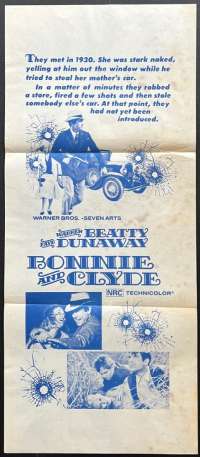 Bonnie And Clyde Poster Original Daybill 1970s Re-Issue Gangsters