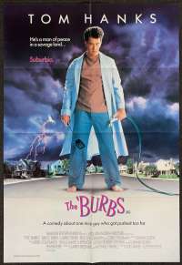 The Burbs Poster Original One Sheet 1989 Tom Hanks Carrie Fisher