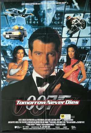 Tomorrow Never Dies Poster Original One Sheet DS 1997 Pierce Brosnan James Bond